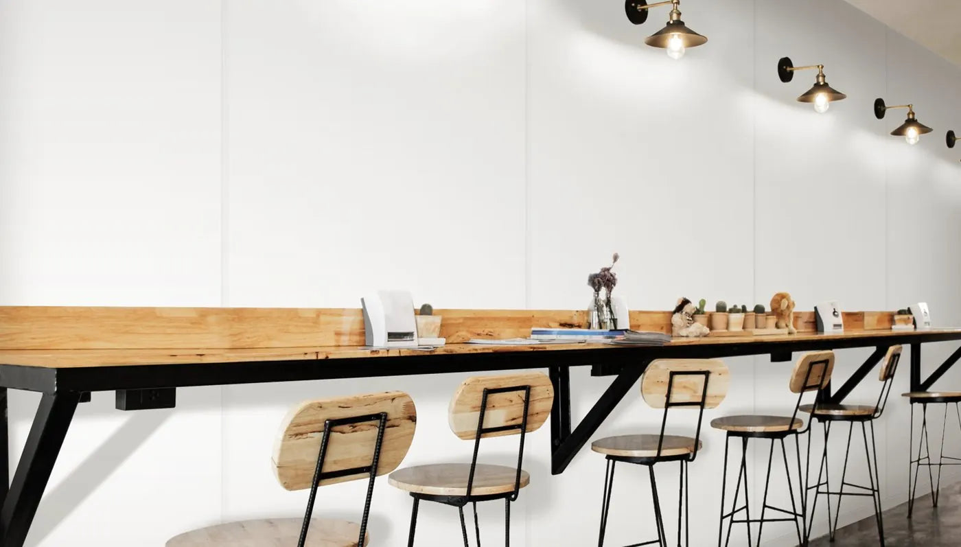 Eco-Clad seamless wall cladding in a commercial cafe kitchen