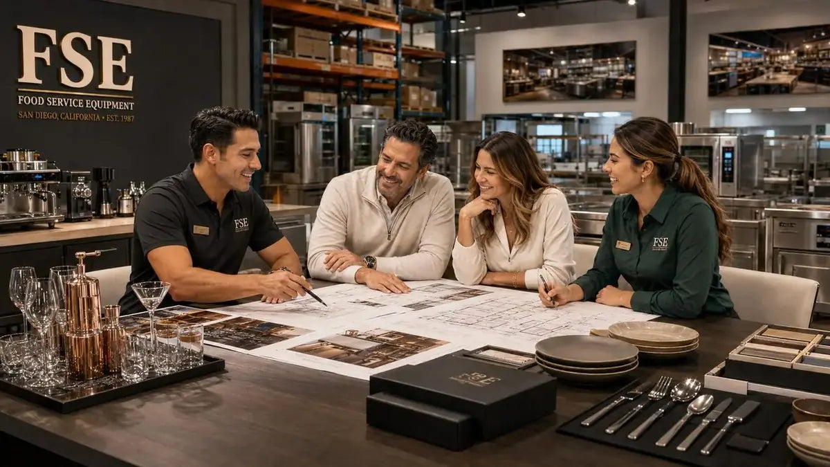 FSE design consultation with clients over kitchen plans