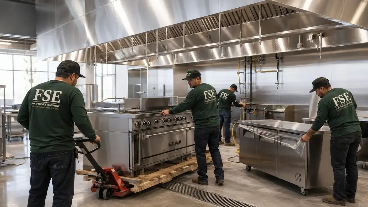 FSE crew installing a commercial cooking line